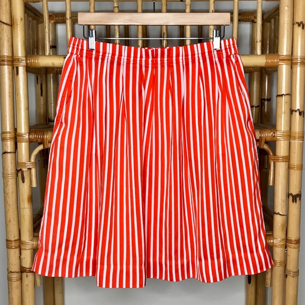 J. Crew Factory Red White Striped Skirt - Size 14
